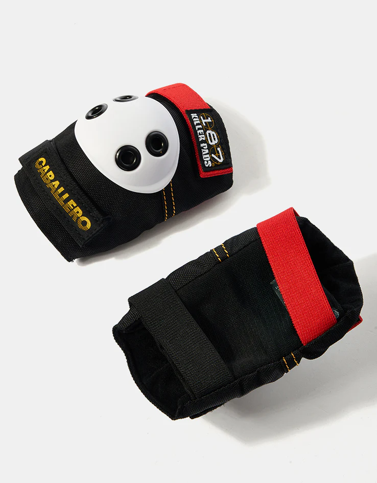 187 Killer Pads Caballero Dragon Signature Junior Six Pack Pad Set - Black/Red/Gold - Image 4