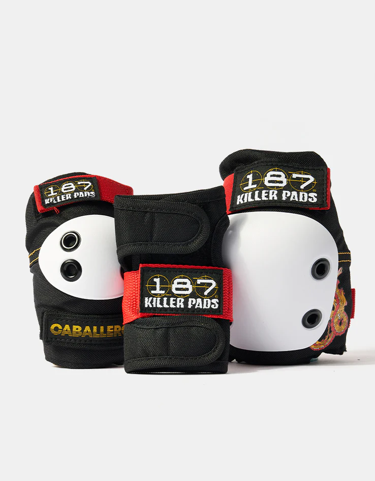 187 Killer Pads Caballero Dragon Signature Six Pack Pad Set - Black/Red/Gold