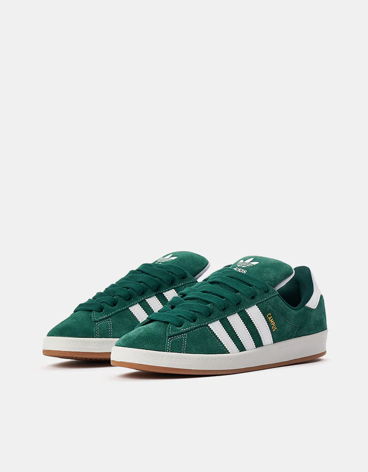 adidas Campus ADV Skate Shoes - Collegiate Green/White/White - Image 3