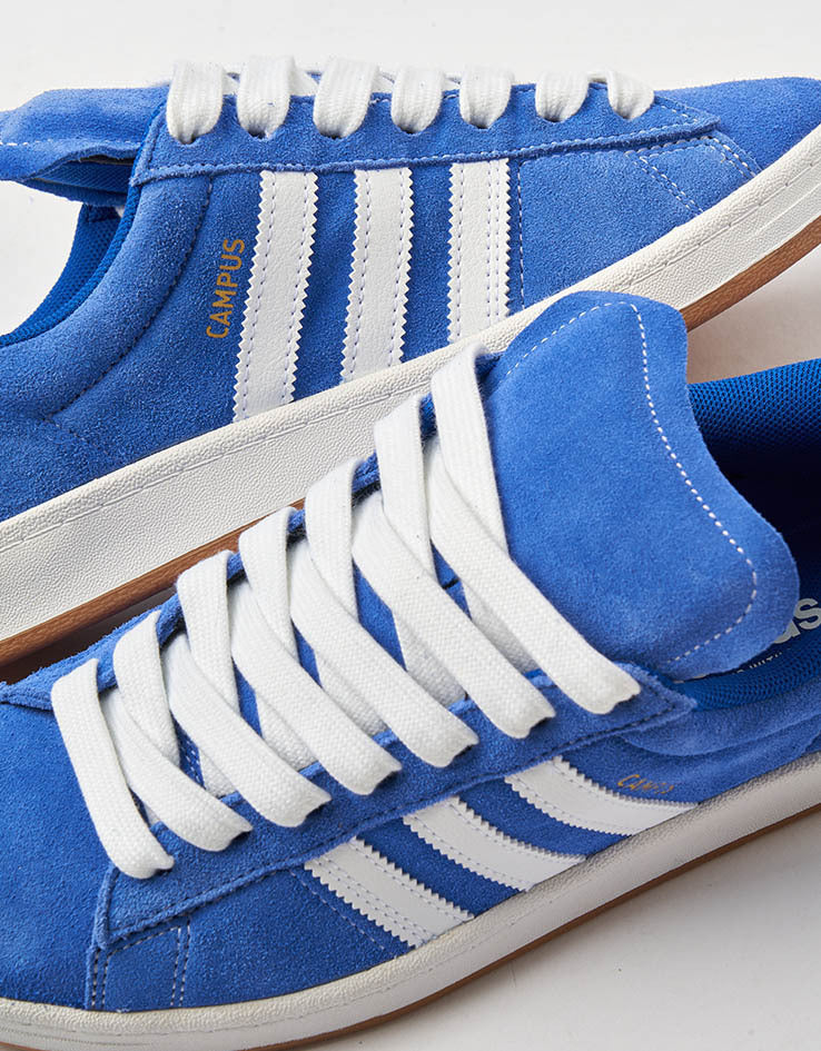 adidas Campus ADV Skate Shoes - Royal Blue/White/Gold Metallic - Image 6