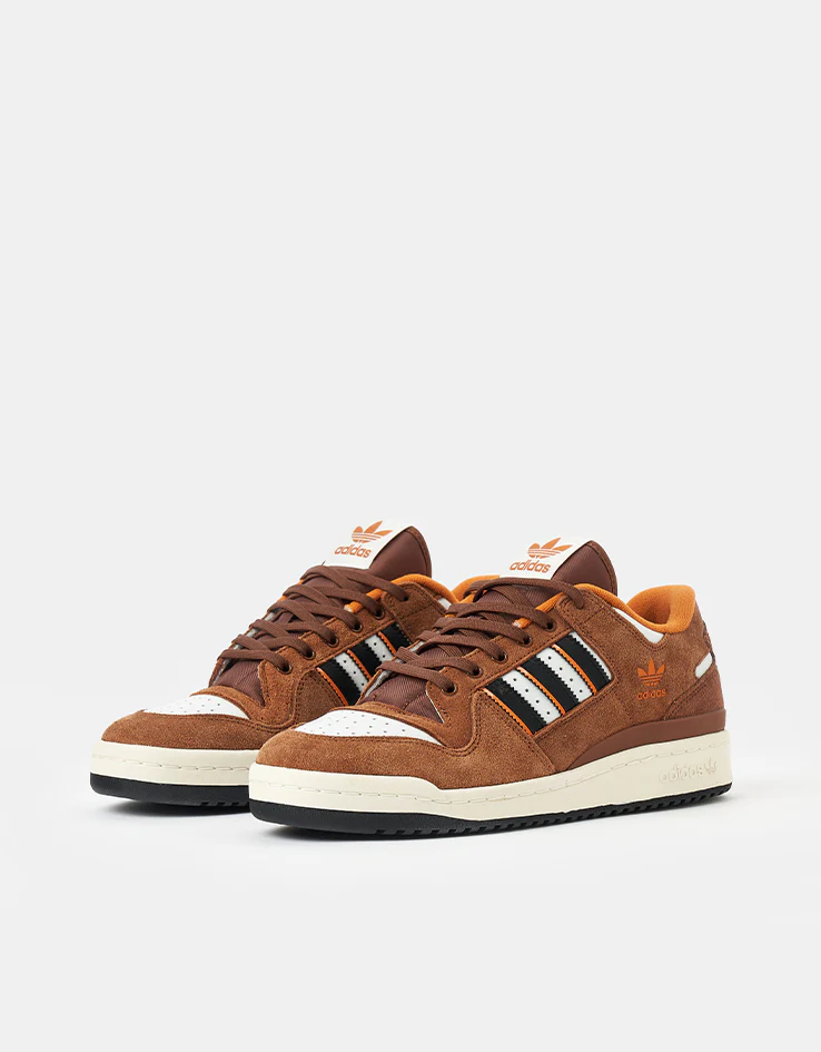 adidas Forum 84 Low ADV Skate Shoes - Crystal White/Core Black/Rustic Orange - Image 3