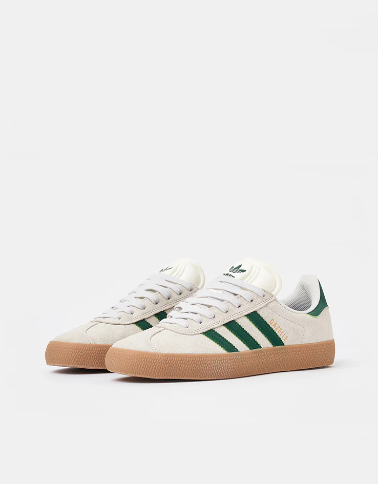 adidas Gazelle ADV Skate Shoes - Crystal White/Crystal White/Gum - Image 4