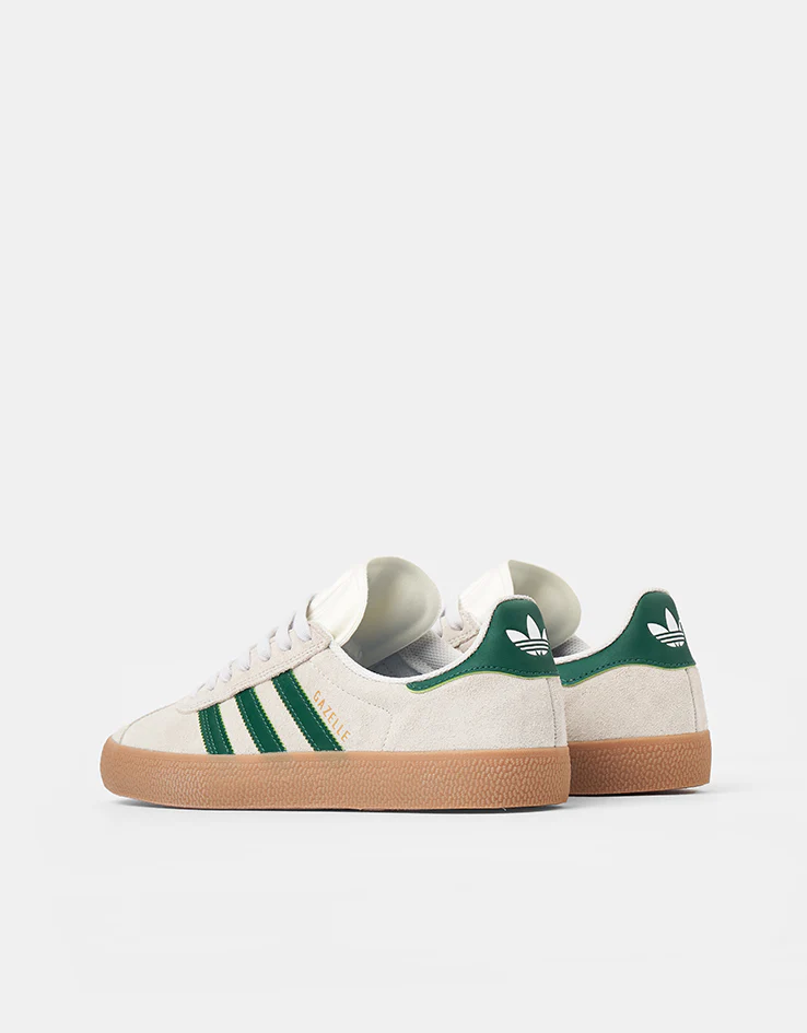 adidas Gazelle ADV Skate Shoes - Crystal White/Crystal White/Gum - Image 5