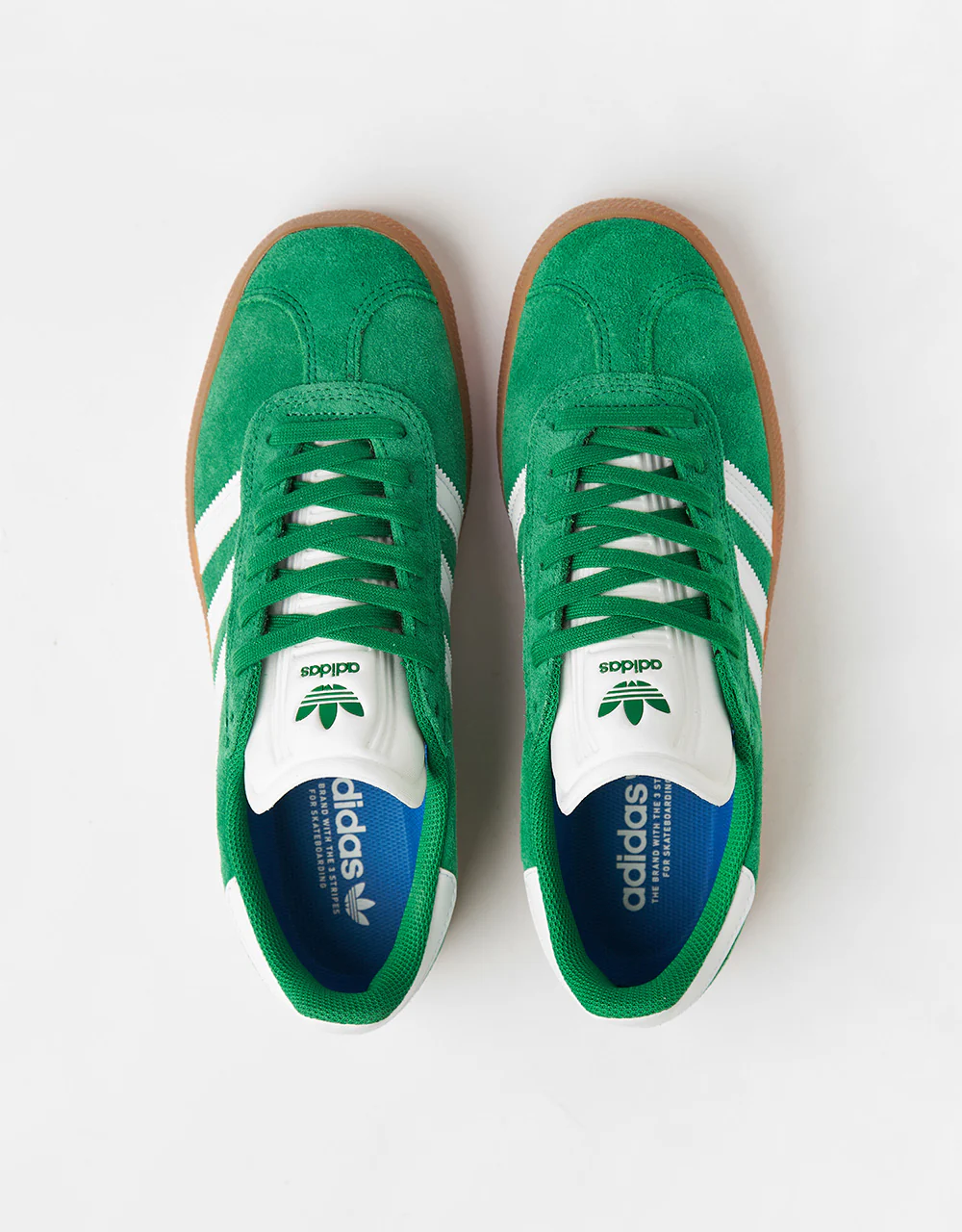 adidas Gazelle ADV Skate Shoes - Green/White/Gold Metallic - Image 8