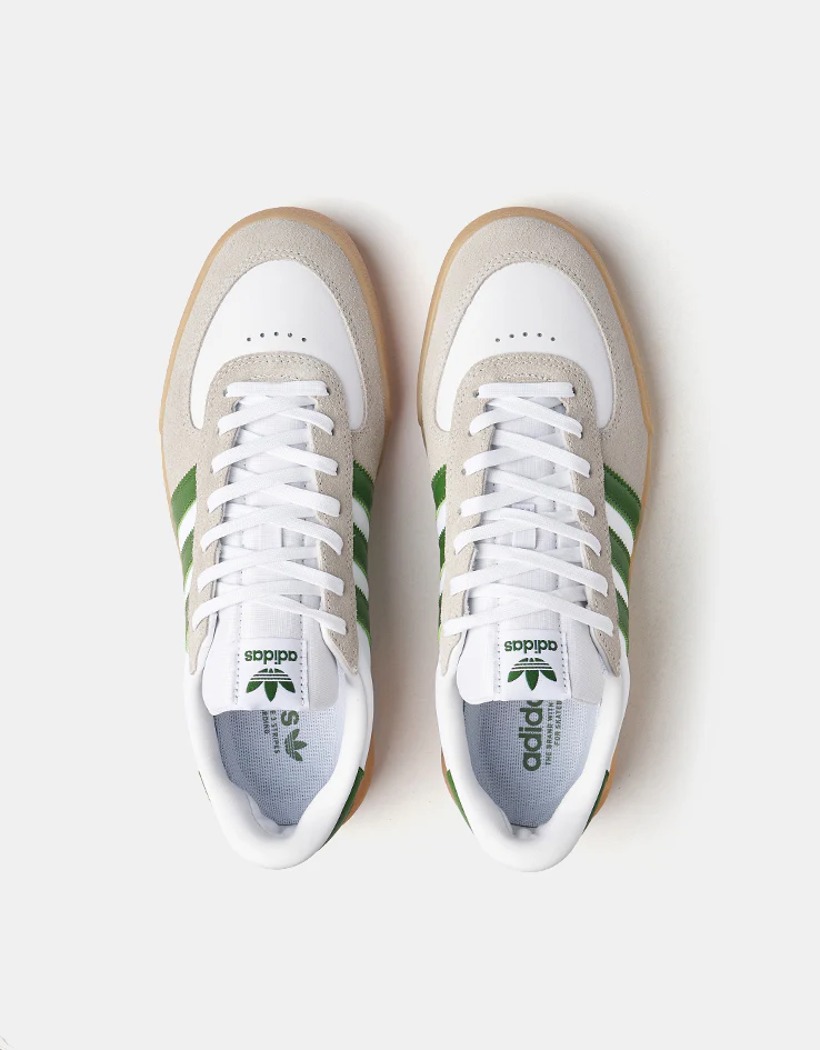 adidas Glenburn Skate Shoes - White/Crew Green/Gum - Image 3