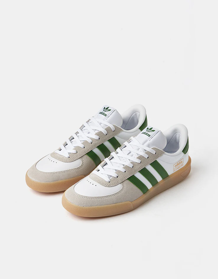 adidas Glenburn Skate Shoes - White/Crew Green/Gum - Image 4