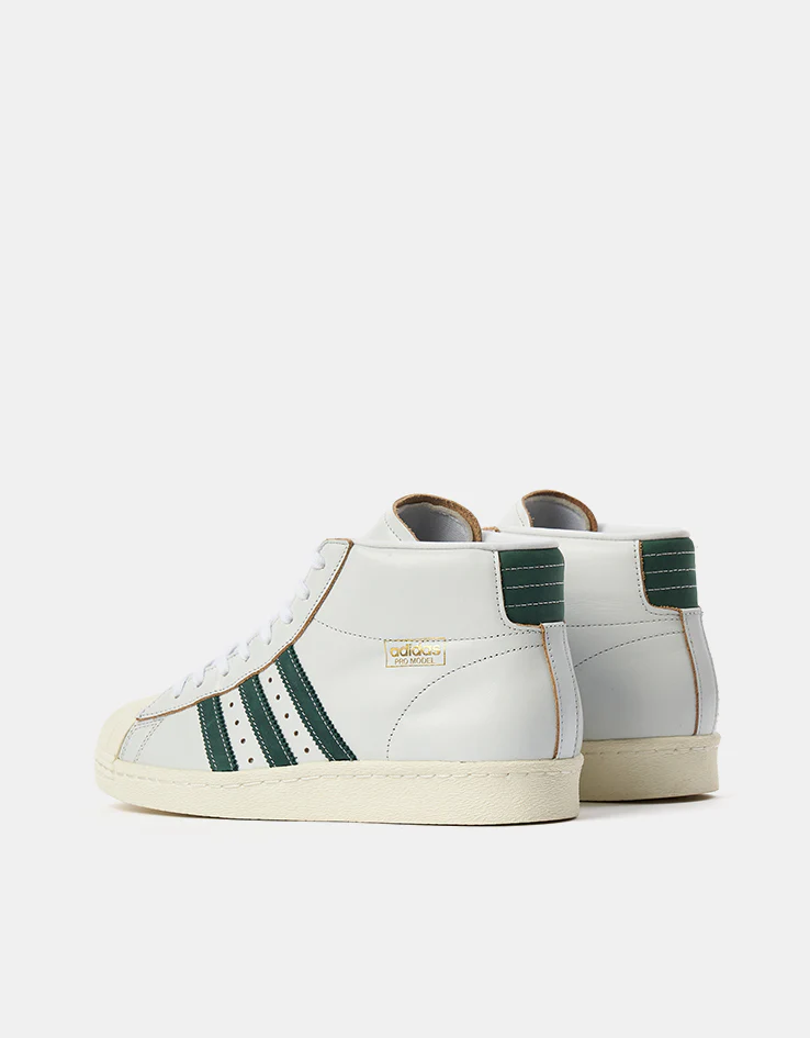 adidas Pro Model 80 ADV Skate Shoes - Crystal White/Collegiate Green/Off White - Image 4