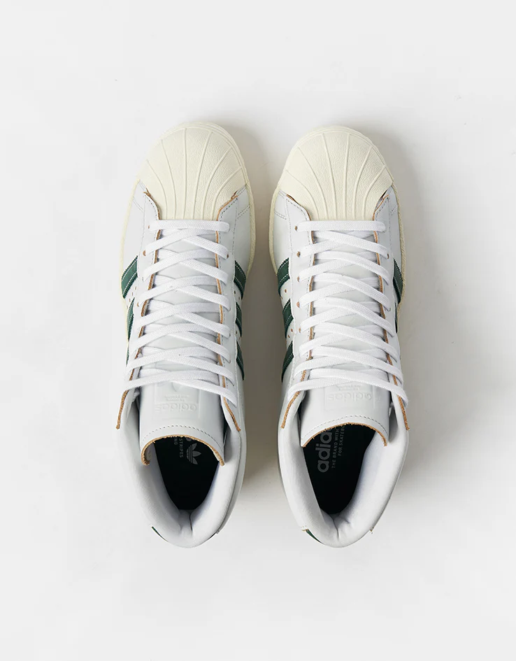 adidas Pro Model 80 ADV Skate Shoes - Crystal White/Collegiate Green/Off White - Image 8