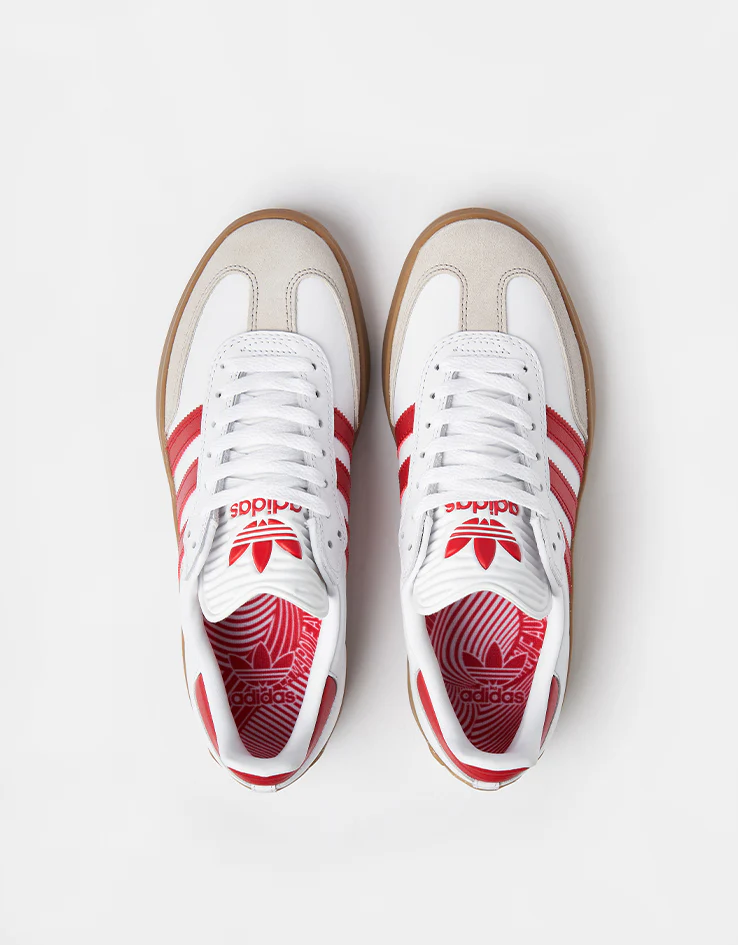 adidas Puig Samba Skate Shoes - White/Better Scarlet/Gum - Image 8