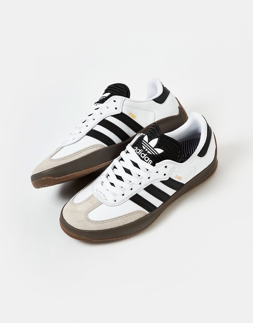 adidas Puig Samba Skate Shoes - White/Black/Gold/Gum - Image 5