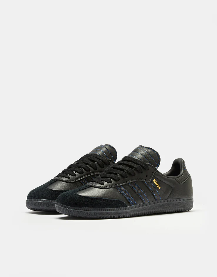 adidas Samba ADV Skate Shoes - Core Black/Core Black/Team Royal Blue - Image 3
