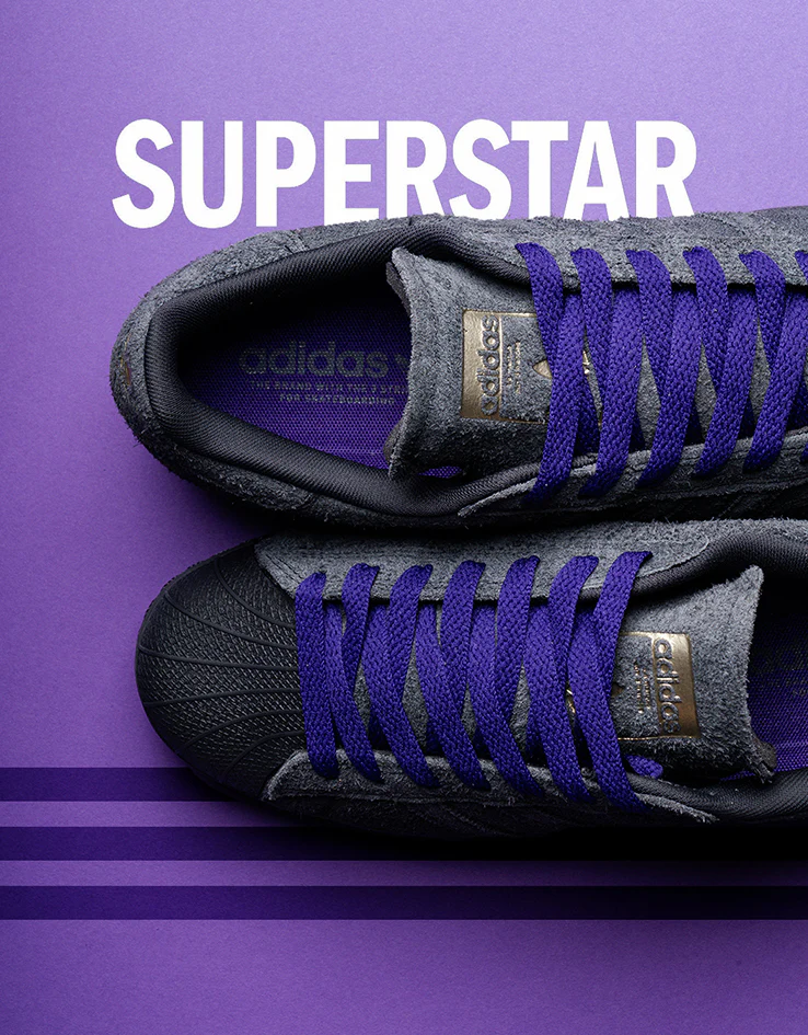 adidas Superstar ADV Skate Shoes - Carbon/Carbon/Collegiate Purple - Image 2