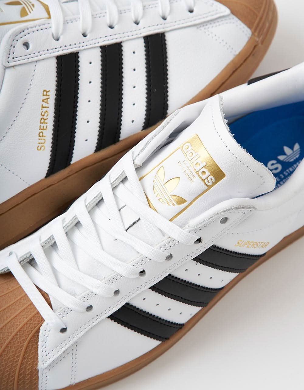 adidas Superstar ADV Skate Shoes - White/Core Black/Gum - Image 4