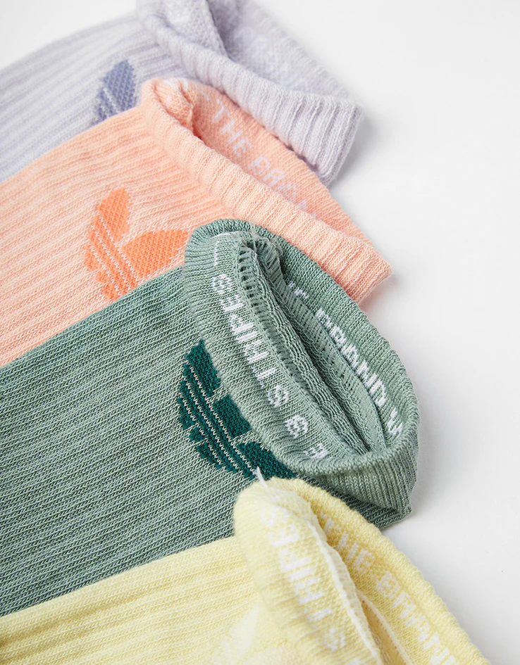 adidas Trefoil Cushion 6 Pack Crew Socks - Silver Green/Glow Pink/Powder Yellow - Image 7
