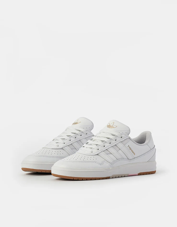 adidas Tyshawn II Skate Shoes - White/White/Gum - Image 3