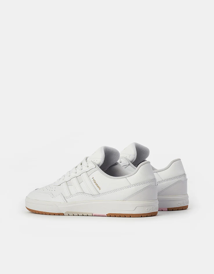 adidas Tyshawn II Skate Shoes - White/White/Gum - Image 4