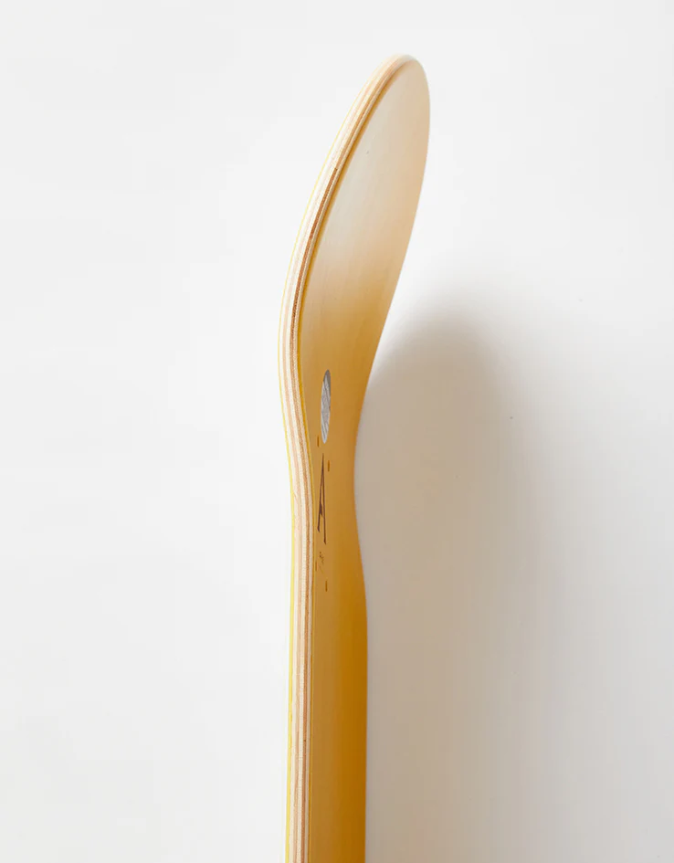 April OG Logo 'TWIN' Yellow White Skateboard Deck - 8.5" - Image 5