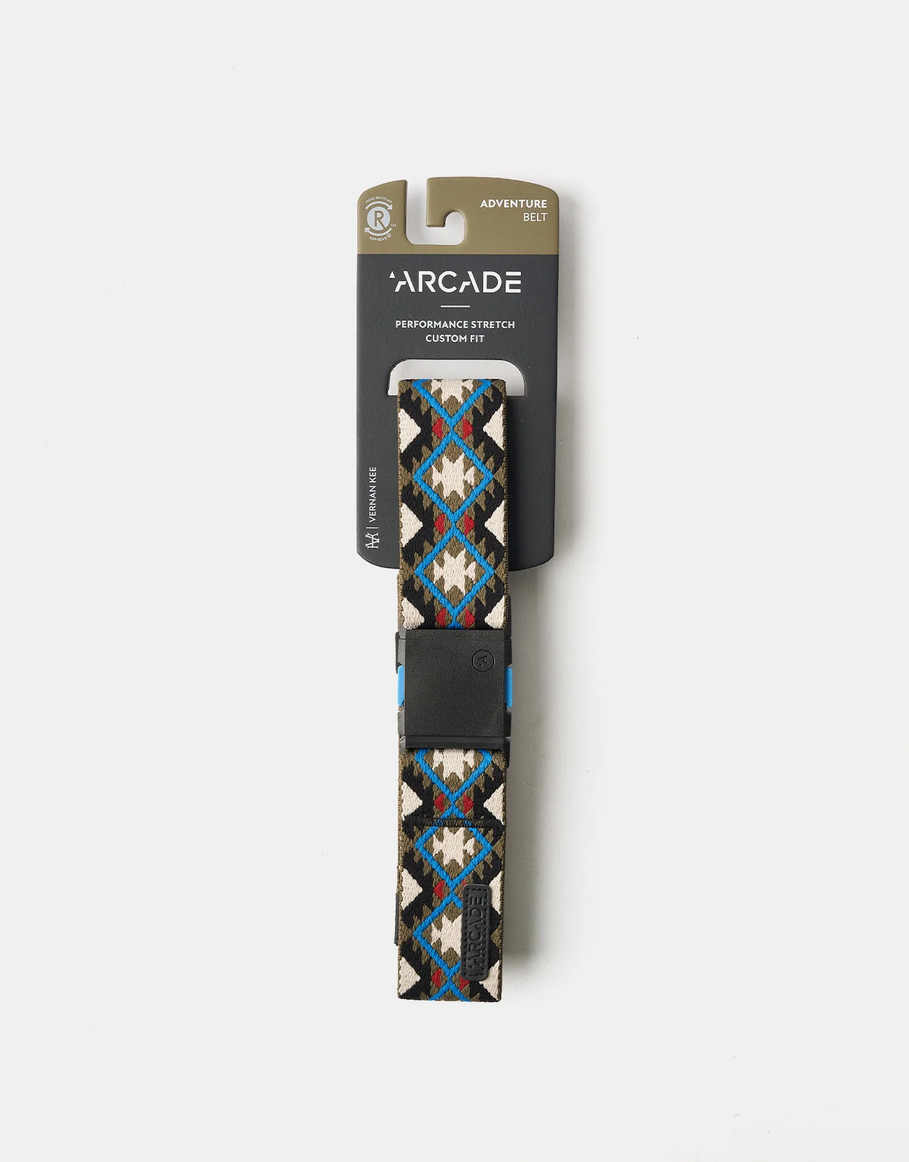 Arcade x Vernan Kee Twilight Artist Series Web Belt - Oat/Turquoise - Image 6