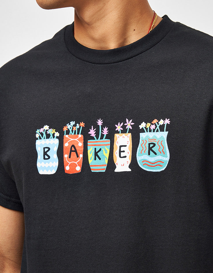Baker Pots & Flowers T-Shirt - Black - Image 3