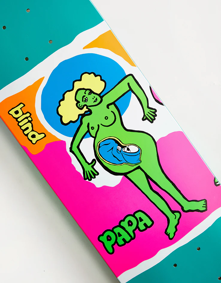 Blind Papa Color Portrait Super Sap R7 Skateboard Deck - 8" - Image 2