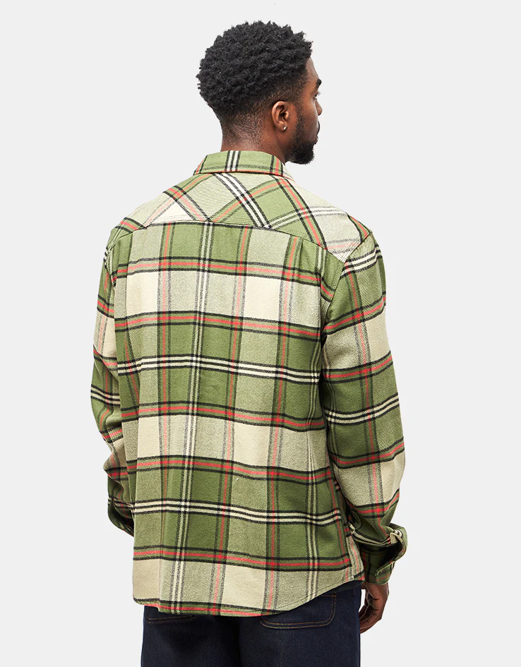 Brixton Bowery L/S Flannel Shirt - Wild Green/Elm/Adrenaline Rush - Image 2