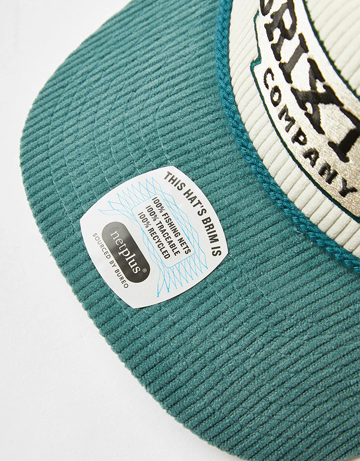 Brixton Pierson Snapback Cap - Night Sage/Off White Corduroy - Image 5