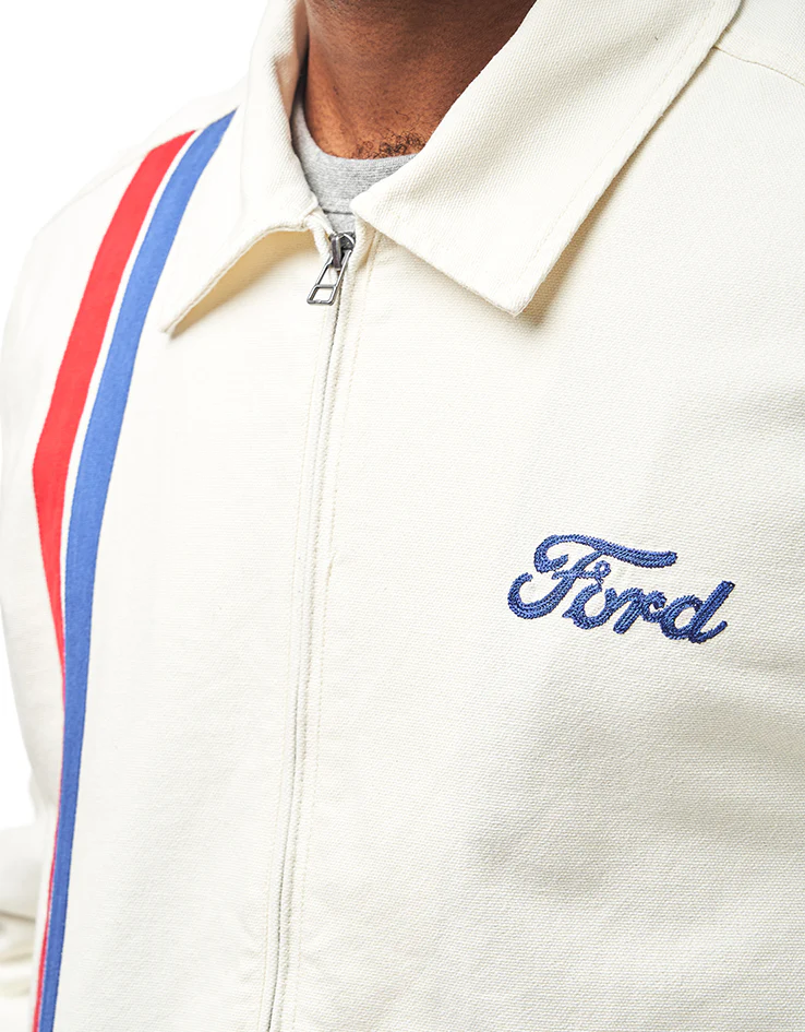 Brixton x Ford Number One Garage Jacket - Wimbledon White - Image 6