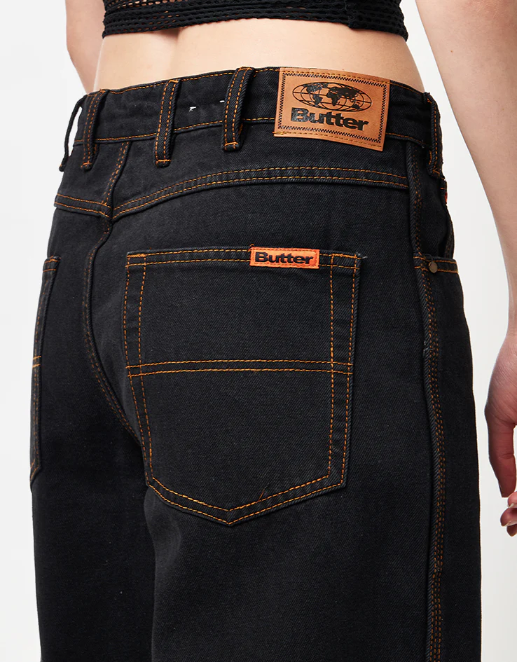 Butter Goods Baggy Denim Jean - Washed Black - Image 10