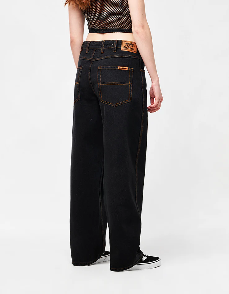 Butter Goods Baggy Denim Jean - Washed Black - Image 7