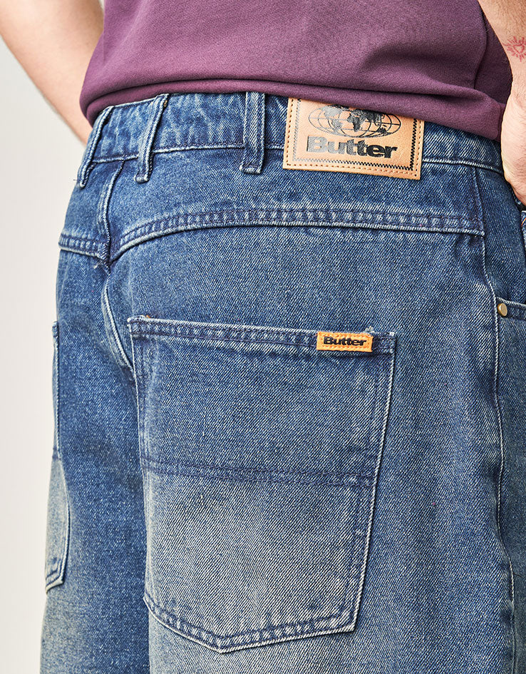 Butter Goods Baggy Denim Shorts - Vintage Indigo Wash - Image 6
