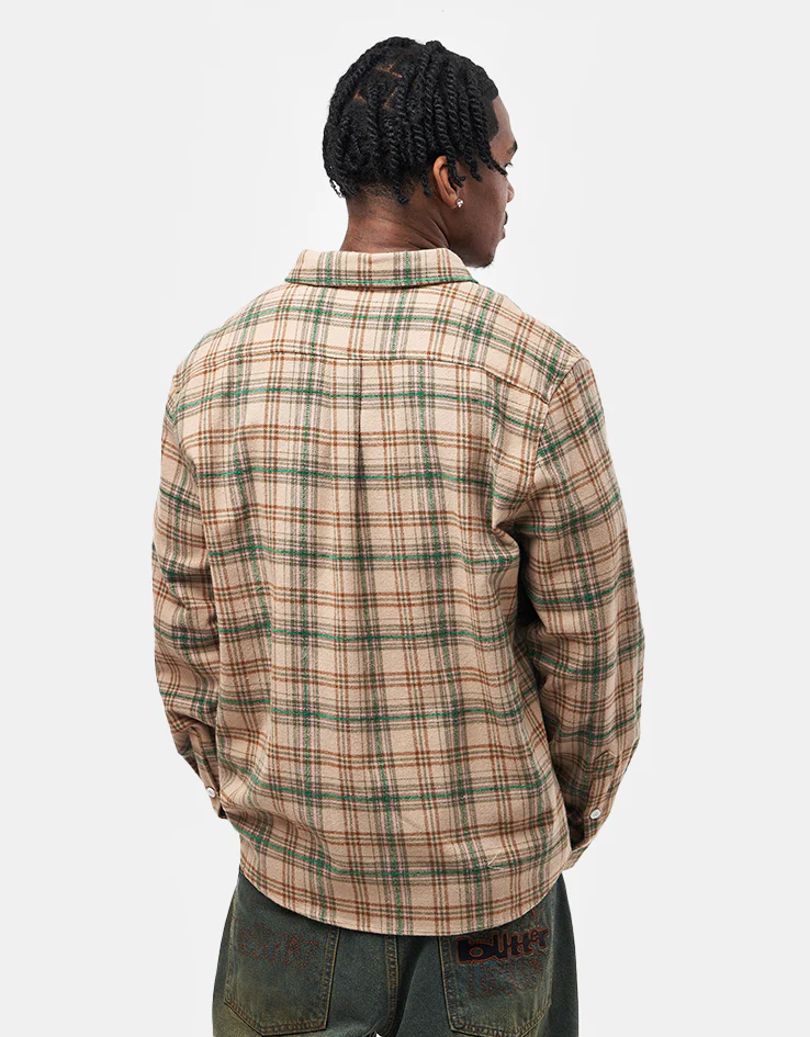 Butter Goods Bear Flannel L/S Shirt - Khaki - Image 3