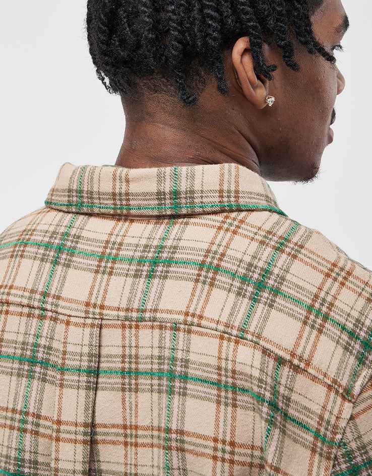 Butter Goods Bear Flannel L/S Shirt - Khaki - Image 4