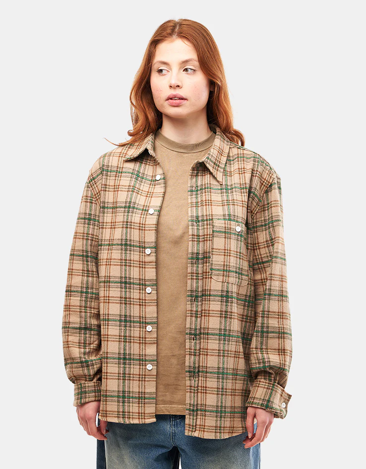 Butter Goods Bear Flannel L/S Shirt - Khaki - Image 8