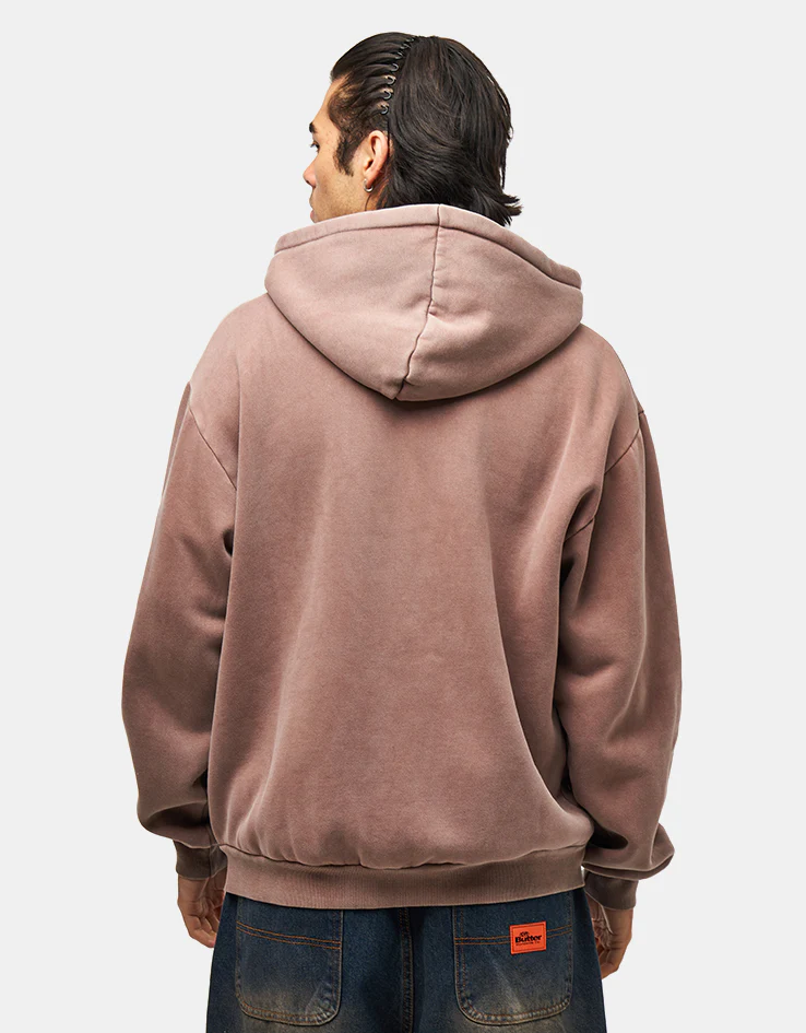 Butter Goods Blotch Zip-Thru Hoodie - Washed Berry - Image 2