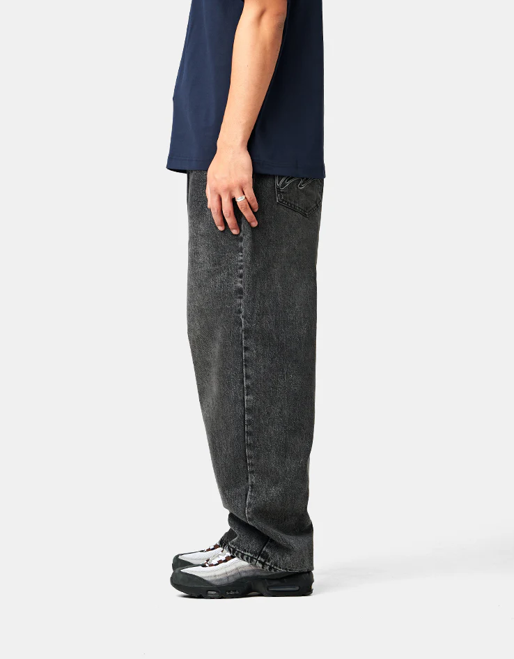Butter Goods Drummer Baggy Denim Jeans - Streaky Black - Image 3