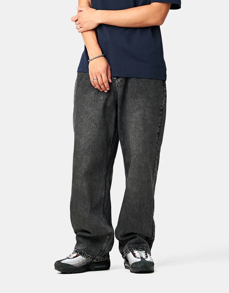 Butter Goods Drummer Baggy Denim Jeans - Streaky Black - Image 4