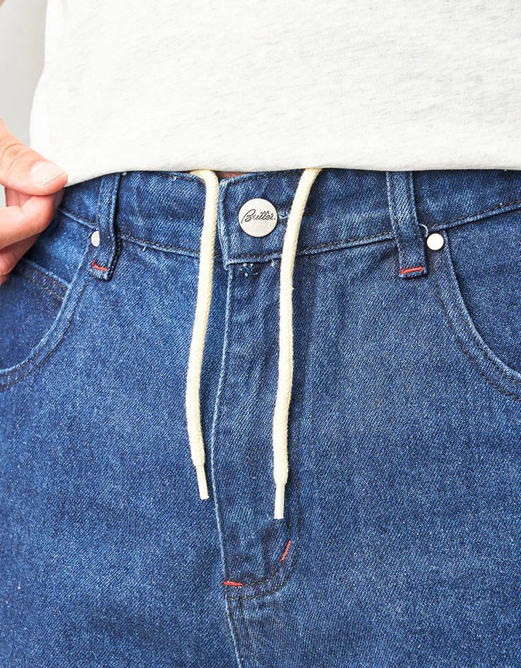 Butter Goods Drummer Baggy Denim Shorts - Raw Dark Indigo - Image 6