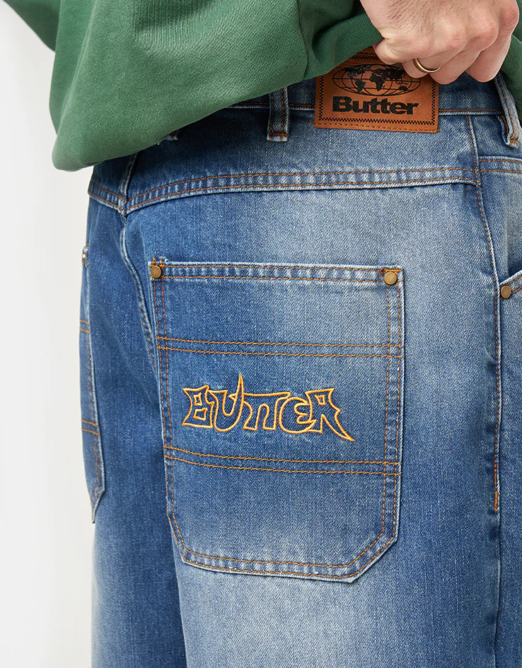 Butter Goods Encounter Denim Jean - Washed Slub Blue - Image 2