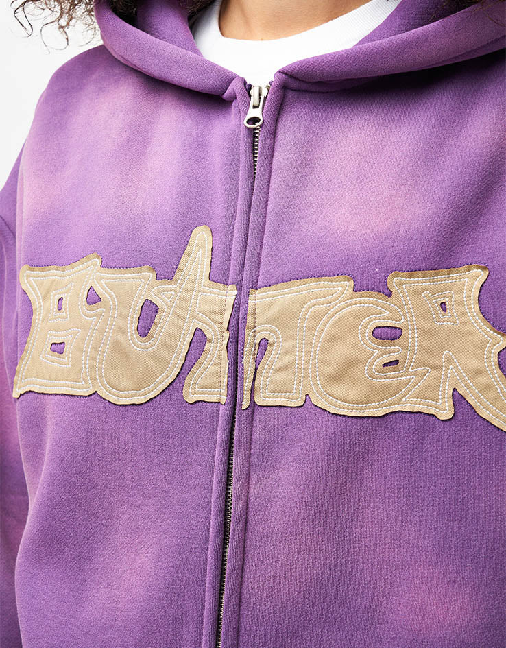 Butter Goods Encounter Zip-Thru Hoodie - Washed Purple - Image 10