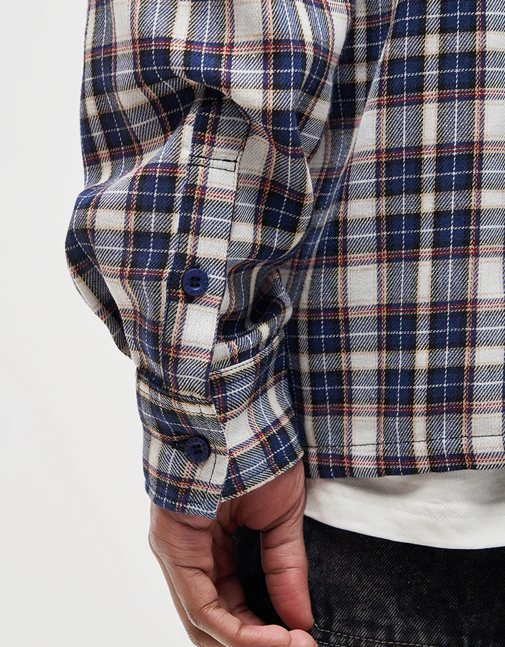 Butter Goods Equipment Plaid L/S Shirt - Navy - Image 4