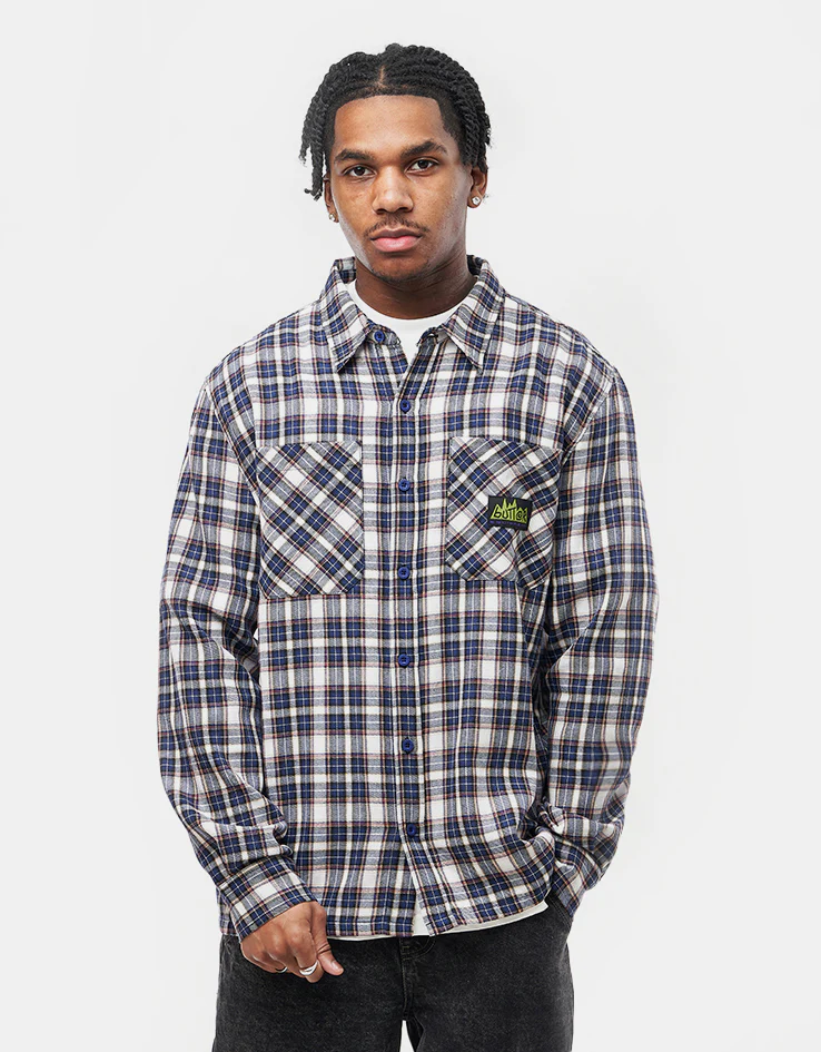 Butter Goods Equipment Plaid L/S Shirt - Navy - Image 6