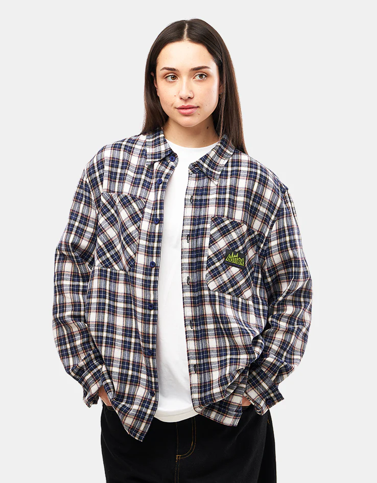 Butter Goods Equipment Plaid L/S Shirt - Navy - Image 7