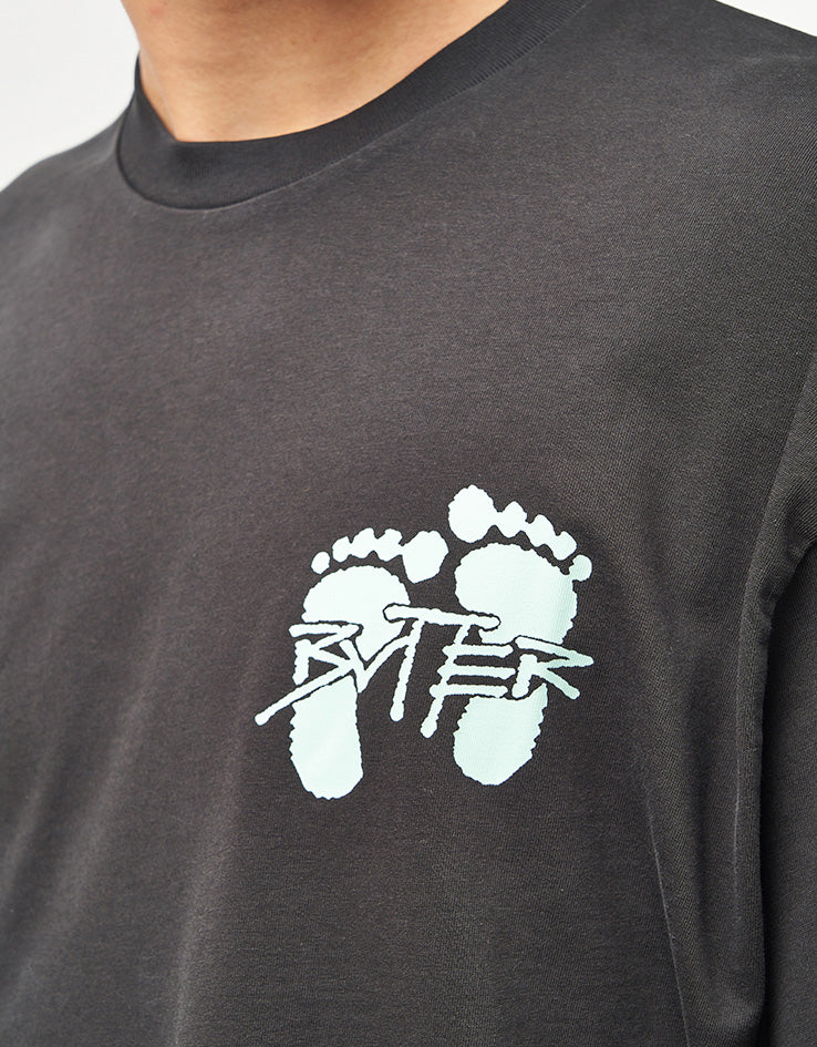 Butter Goods Footprints T-Shirt - Black - Image 4