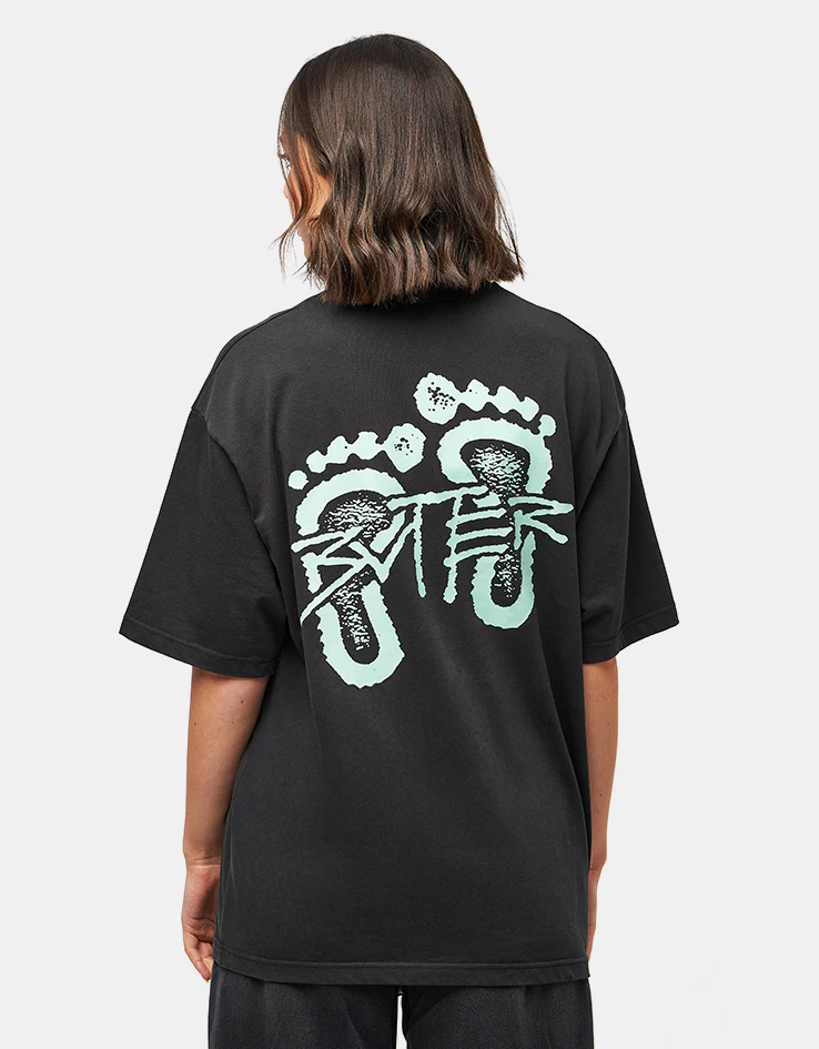 Butter Goods Footprints T-Shirt - Black - Image 5