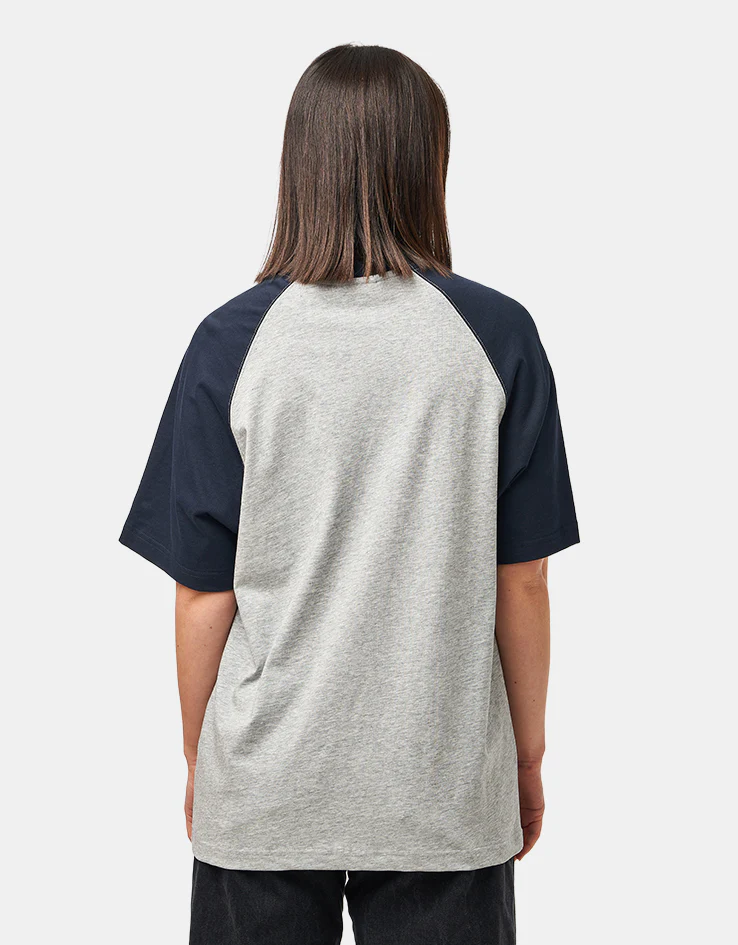 Butter Goods Harvest Raglan T-Shirt - Navy/Heather - Image 5