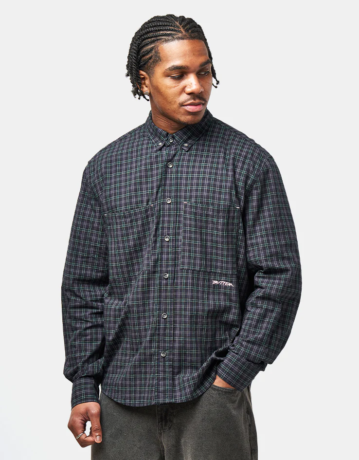 Butter Goods Plaid Shirt - Navy/Forest - Image 2