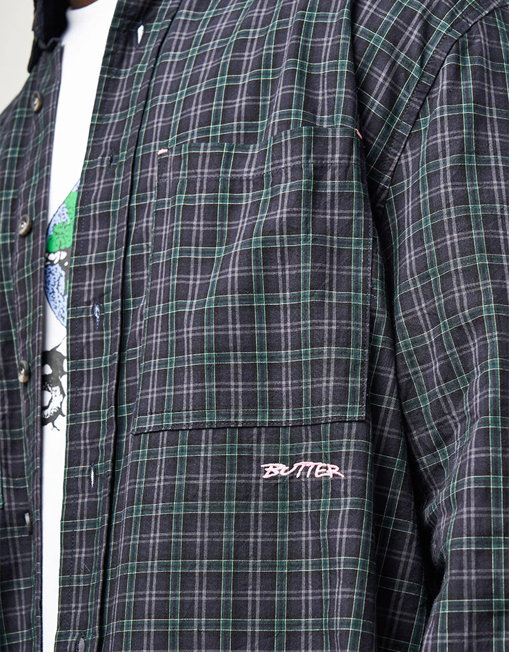 Butter Goods Plaid Shirt - Navy/Forest - Image 5