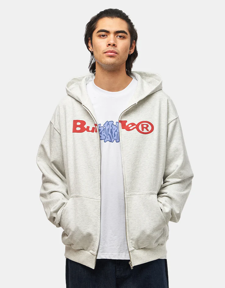 Butter Goods Registered Zip-Thru Hoodie - Ash - Image 2