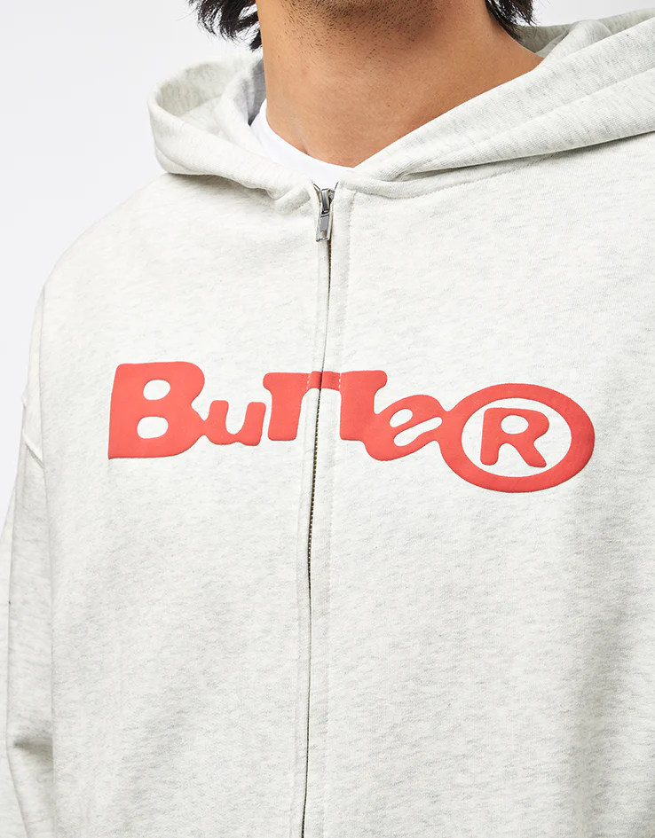 Butter Goods Registered Zip-Thru Hoodie - Ash - Image 4