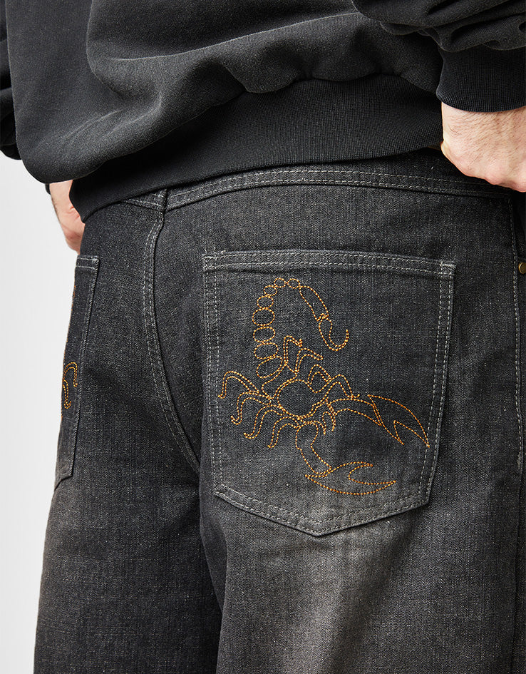 Butter Goods Scorpion Stitch Denim Jeans - Slub Black - Image 4